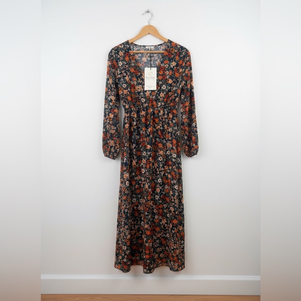 SHEIN Multicolor Floral Long Sleeve Dress